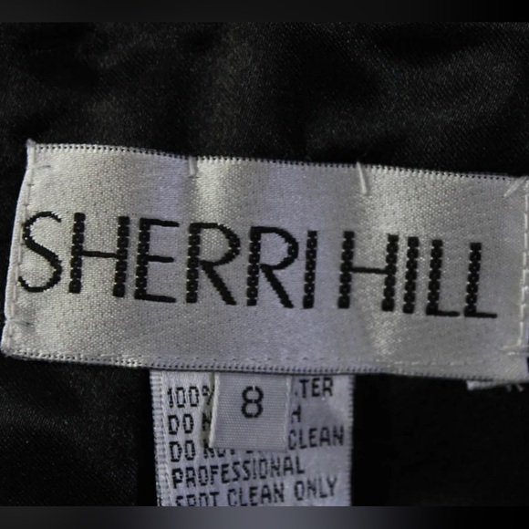 NWT SHERRI HILL Black Strapless Embellished Ruffle Mini Dress Size 8 Prom Dress - Picture 7 of 9